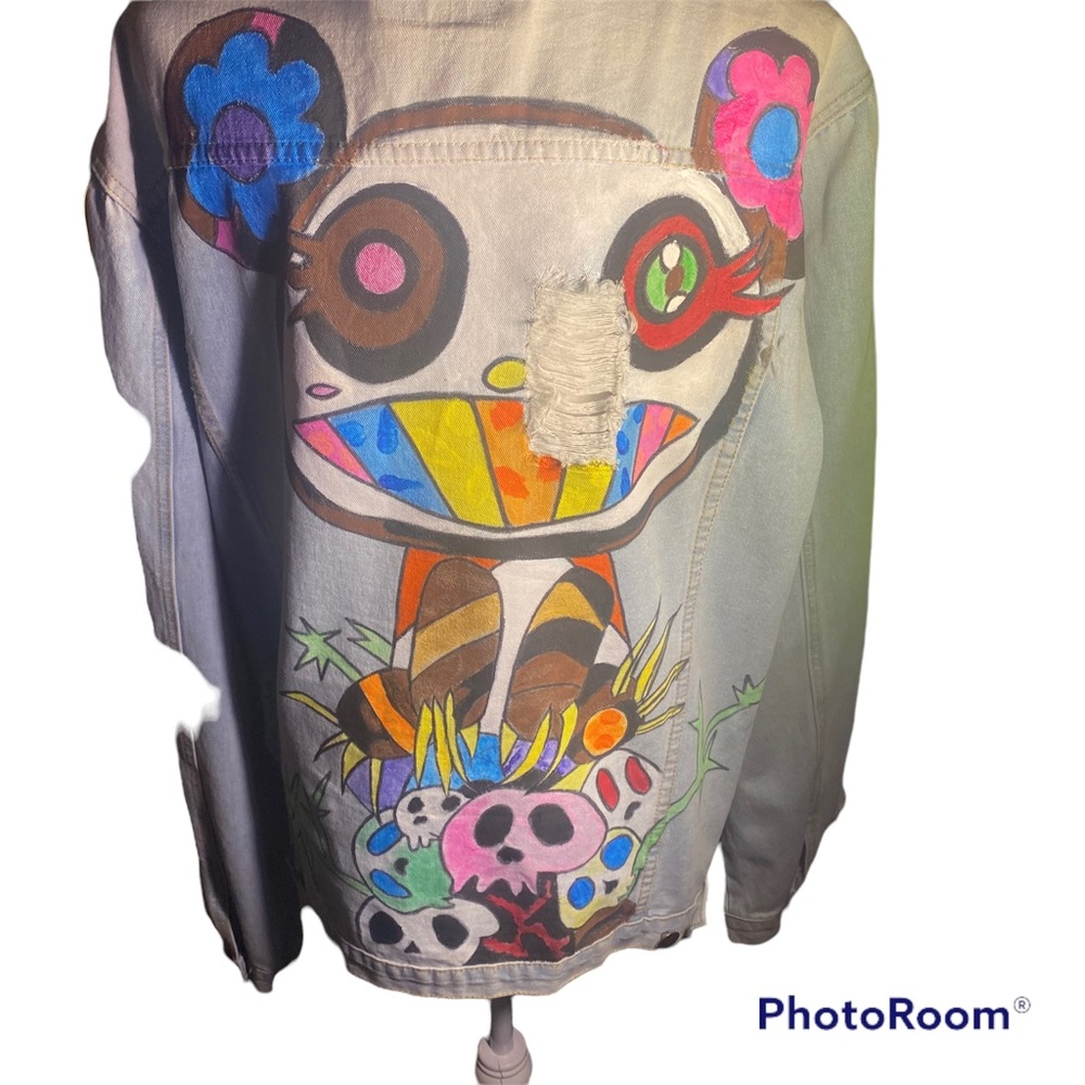 Custom Kanye west z Takashi murakami jean jacket
